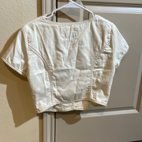 Maeve creme denim crop top - Picture 9 of 9